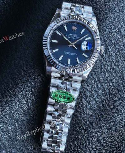 CBD Factory Rolex Datejust Blue Face 41mm Dandong 3235 Movement SS Jubilee Band Watch